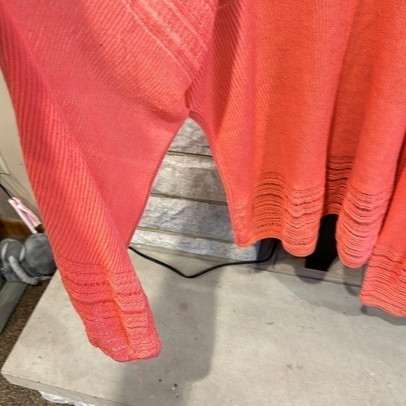 Christopher & Banks tunic length sweater cardigan salmon pink size L/XL - Picture 5 of 6